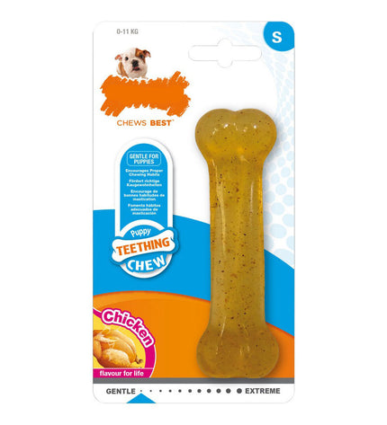 Nylabone Maat M hondenkauwspeelgoed Kip thermoplastisch voor puppies, stevig en veilig honden speelgoed