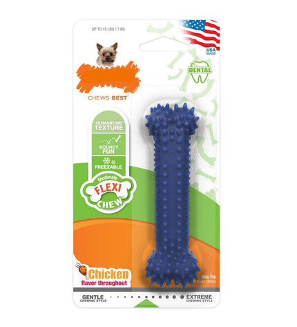 Nylabone Plaque Attacker Kauwspeelgoed voor honden, maat M, kip, thermoplast, natuurlijke hondenspeelgoed voor kauwplezier