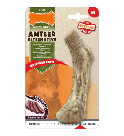 Nylabone Dura Chew Hoorn honden kauwspeelgoed in maat L, gemaakt van nylon, met hertenafdruk voor stevige hondenkauwplezier.