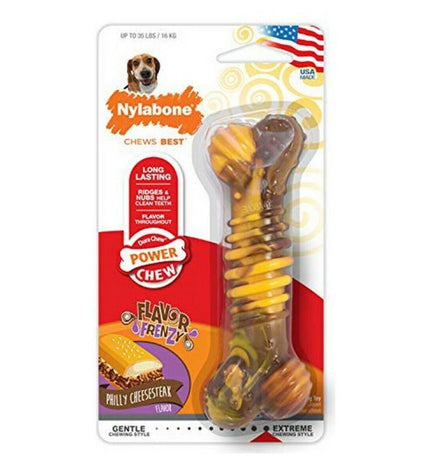 Nylabone Hondenspeelgoed Natuurlijk Maat M nylon dog toy with textured surface for chewing and play.