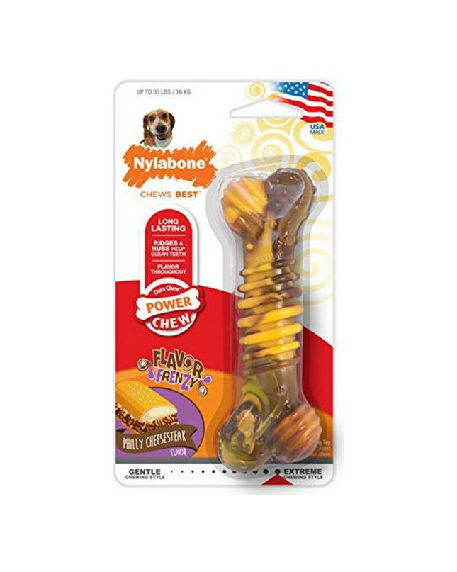 Nylabone Hondenspeelgoed Natuurlijk Maat M nylon dog toy with textured surface for chewing and play.