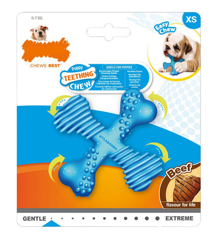 Nylabone Kruis Vlees dog chew toy for dogs, durable plastic pet product designed for chewing and dental health.