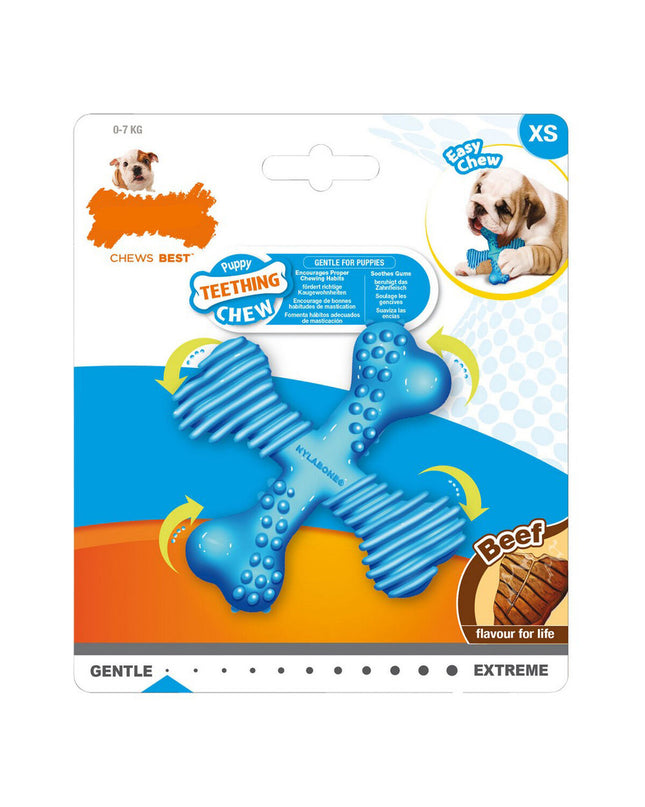 Nylabone Kruis Vlees dog chew toy for dogs, durable plastic pet product designed for chewing and dental health.