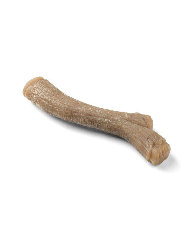 Nylabone dog chew toy in peanut butter flavor, XL size, durable and designed for large dogs to chew and strengthen teeth.