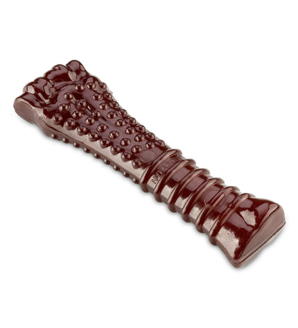 Nylabone Bruin Bacon XL dog chew toy made of durable material, designed for large dogs, in brown color.