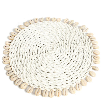 The Seagrass Shell Pan Coaster - White