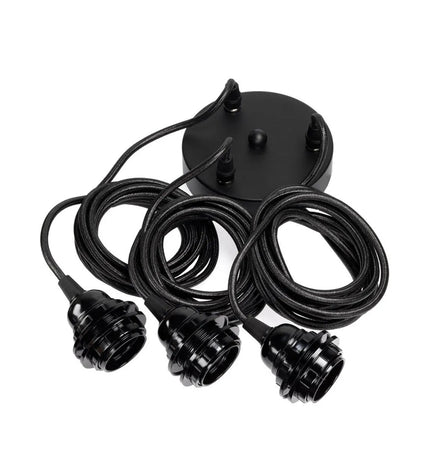 Fitting Lamps Ceiling - Black - 3 Fittings