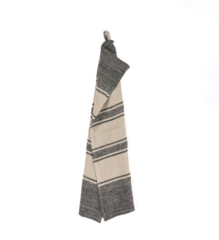 The Linen Smudge Kitchen Towel - Natural Black - 50x70