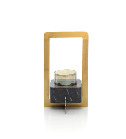 The Marbre d’Or Candle Holder - Gold Black - M