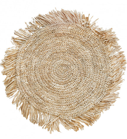 The Fringe Raffia Placemat Round - Natural