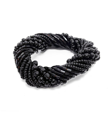 The Beaded Napkin Ring - Black