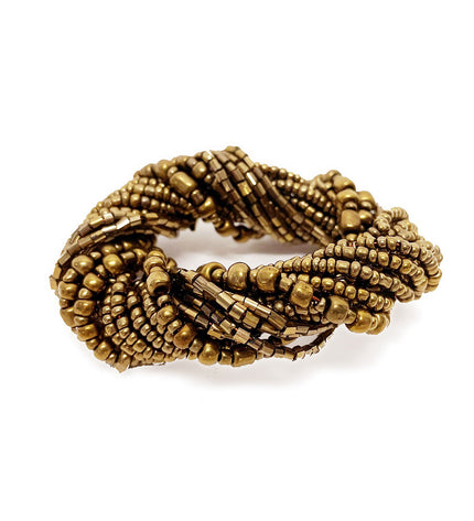 The Beaded Napkin Ring - Gold