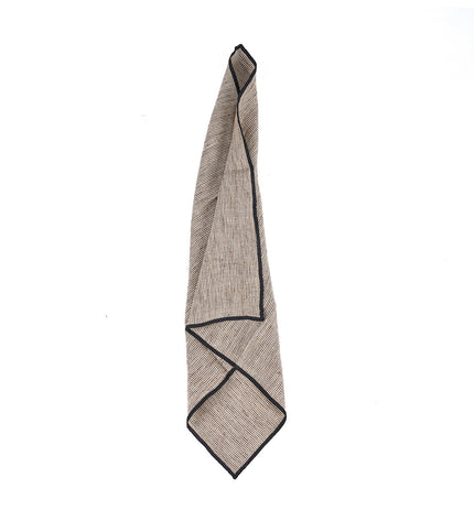 The Code Linen Napkin - Natural Black - 45x45