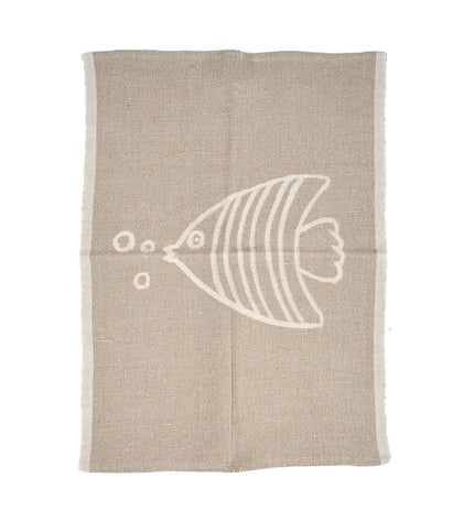 The Linen Fish Kitchen Towel - Natural White - 50x70