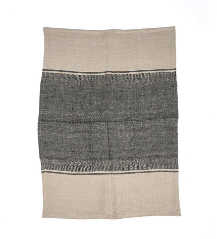 The Linen Moody Kitchen Towel - Natural Black - 50x70