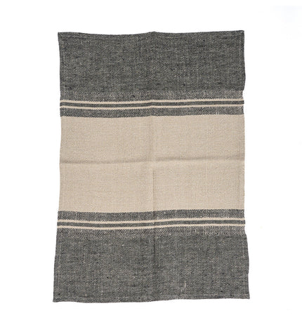 The Linen Dash Kitchen Towel - Natural Black - 50x70