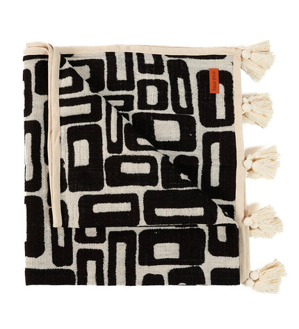 The Aztec Bed Throw - Natural Black
