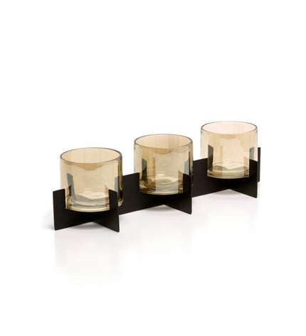 The Trio Noir Candle Holder - Black