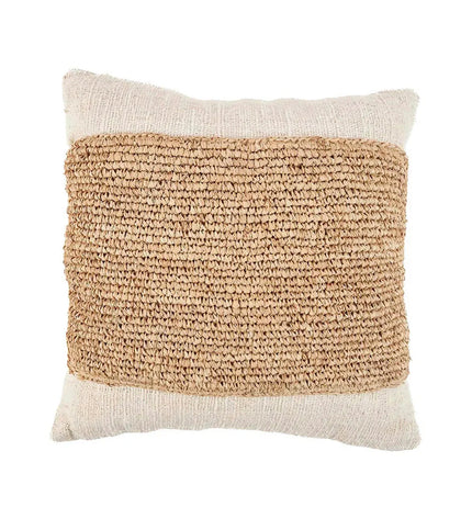 The Raffia Stamp Cushion Cover - Natural
