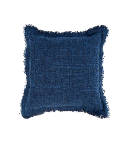 The Azure Fringe Cushion Cover - Indian Blue