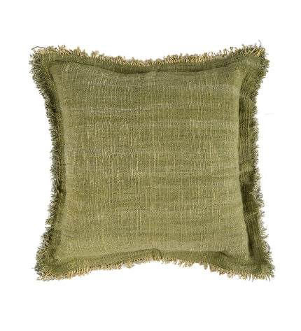 The Jungle Fringe Cushion Cover - Green