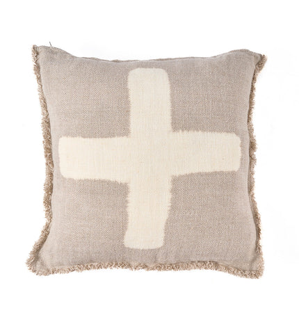 The Ivory Cross Cushion Cover - Natural White - 50x50
