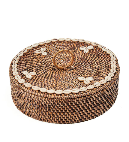 The Rattan Compartment Basket - Natural Brown