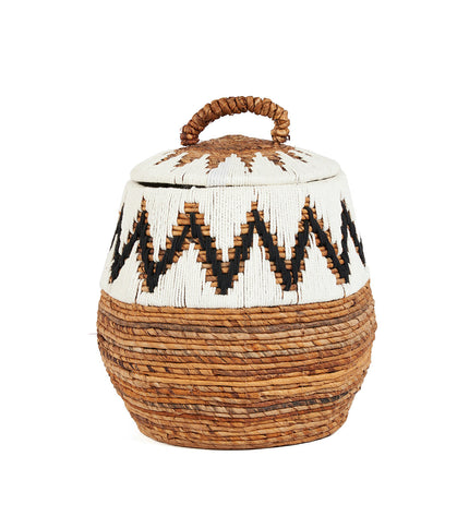 The Little Bay Beach Basket - Natural White - M