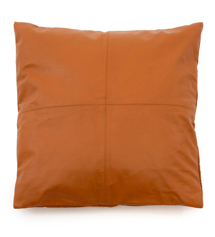 The Four Panel Leather Cushion Cover - Camel - 60x60