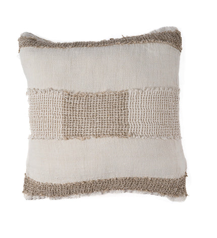 The Linen Threads Cushion Cover - White Natural