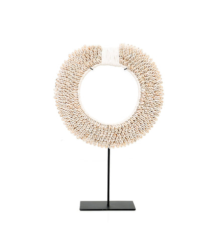 The Papua Shell Disc on Stand - White - M