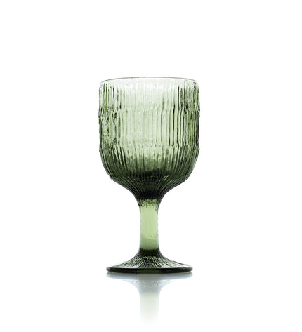 The Moss Ripple Wine Glass - Green