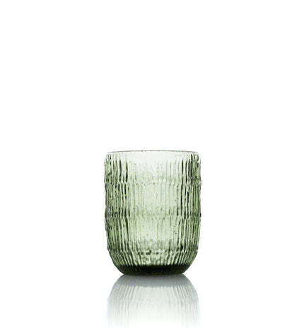 The Moss Ripple Water Glass - Green