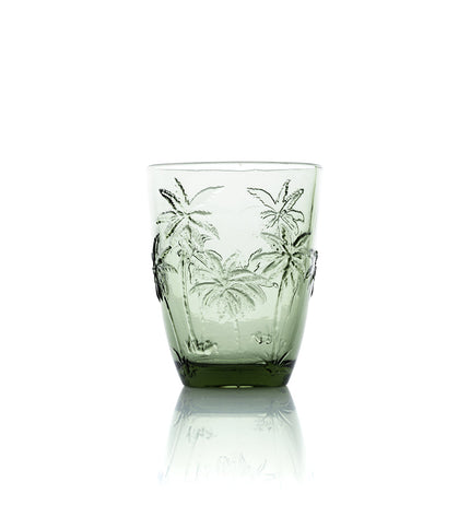 The Palm Breeze Water Glass - Green