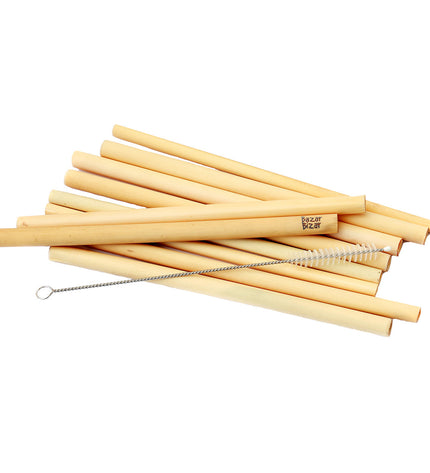 The Bamboo Straws - Set of 10 With Cleaning Brush
