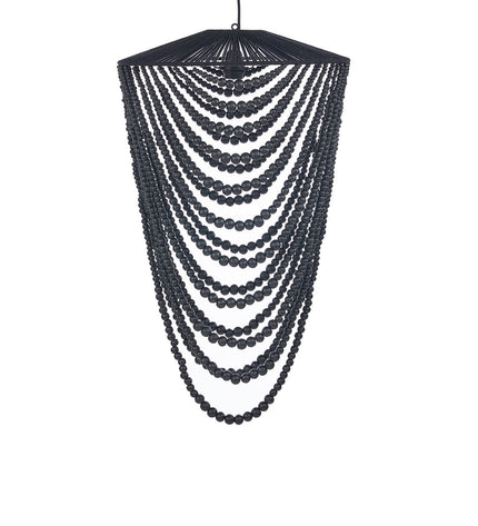 The Wooden Bead Chandelier - Black - L