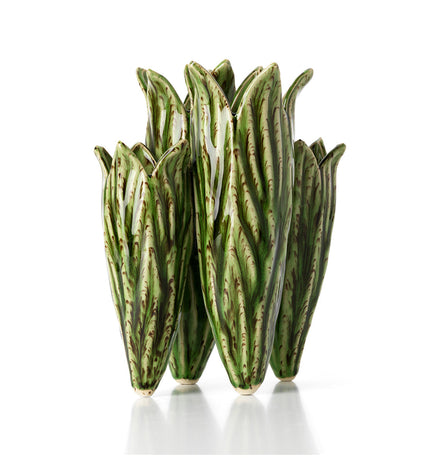 The Tulip Leaf Vase - Forest Green