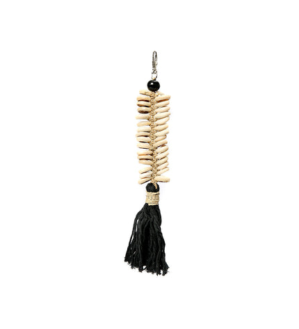 The Macrame Fishbone Keychain - Black