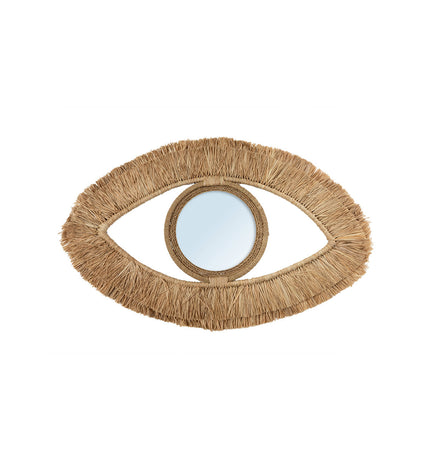 The Raffia Eye Mirror - Natural - M