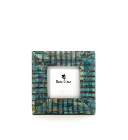 The Ocean Ripple Frame - Turquoise - 10x10
