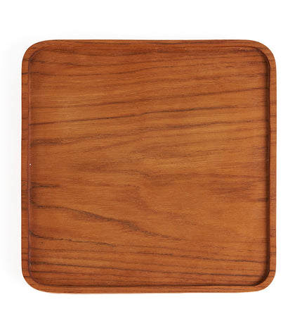 The Teak Square Plate - Natural - S