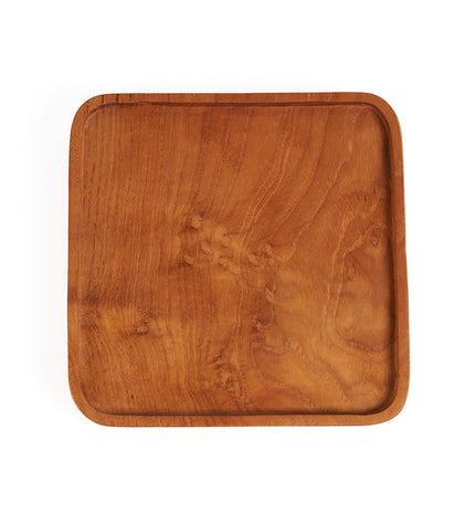 The Teak Square Plate - Natural - XS