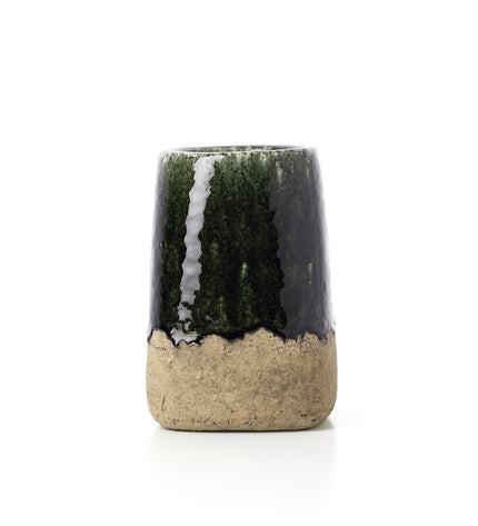 The Moss Conical Planter - Concrete Green - M
