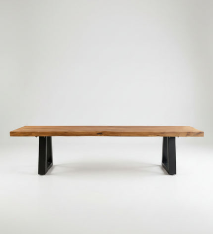 Bench With Iron Legs - Natural - 280