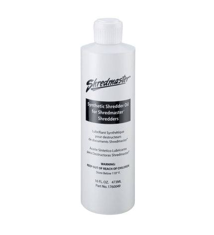 Witte fles Rexel smeerolie voor papierversnipperaar, 473 ml, geschikt voor kantoorartikelen en kantoor elektronica.
