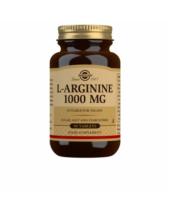 Solgar L-arginine 1000 mg dietary supplement bottles with 90 tablets for health and personal care.