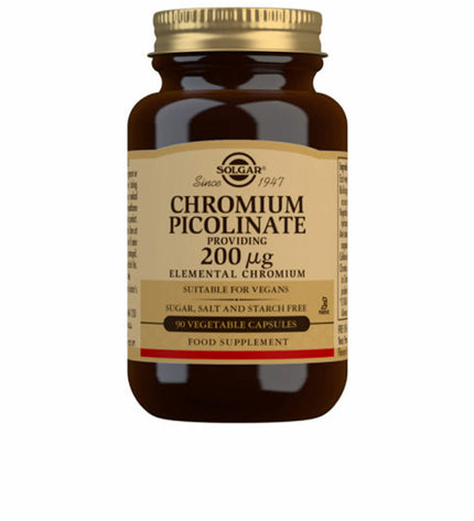 Solgar Chroompicolinate supplement bottle with 90 capsules, health and personal care vitamin and mineral supplement.