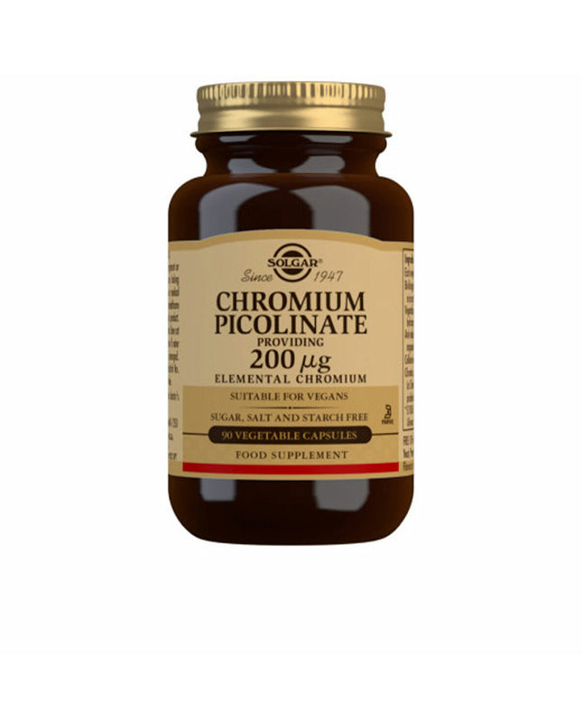 Solgar Chroompicolinate supplement bottle with 90 capsules, health and personal care vitamin and mineral supplement.