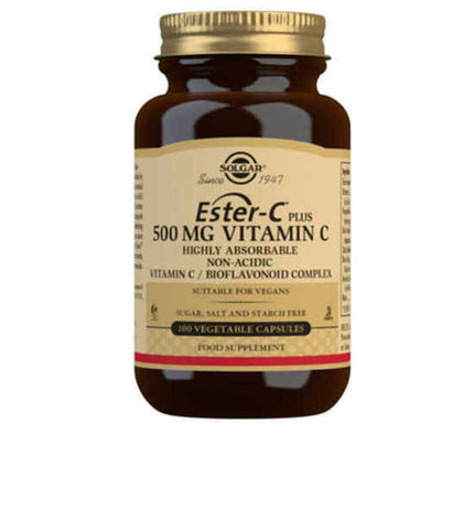 Solgar Ester-C Plus Vitamin C supplement box with 100 capsules, health and personal care vitamins and minerals.
