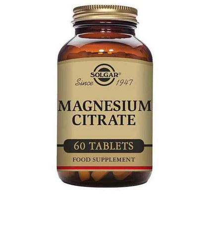 Solgar Magnesiumcitraat supplement bottle with 60 tablets, part of health and personal care vitamins and minerals collection.